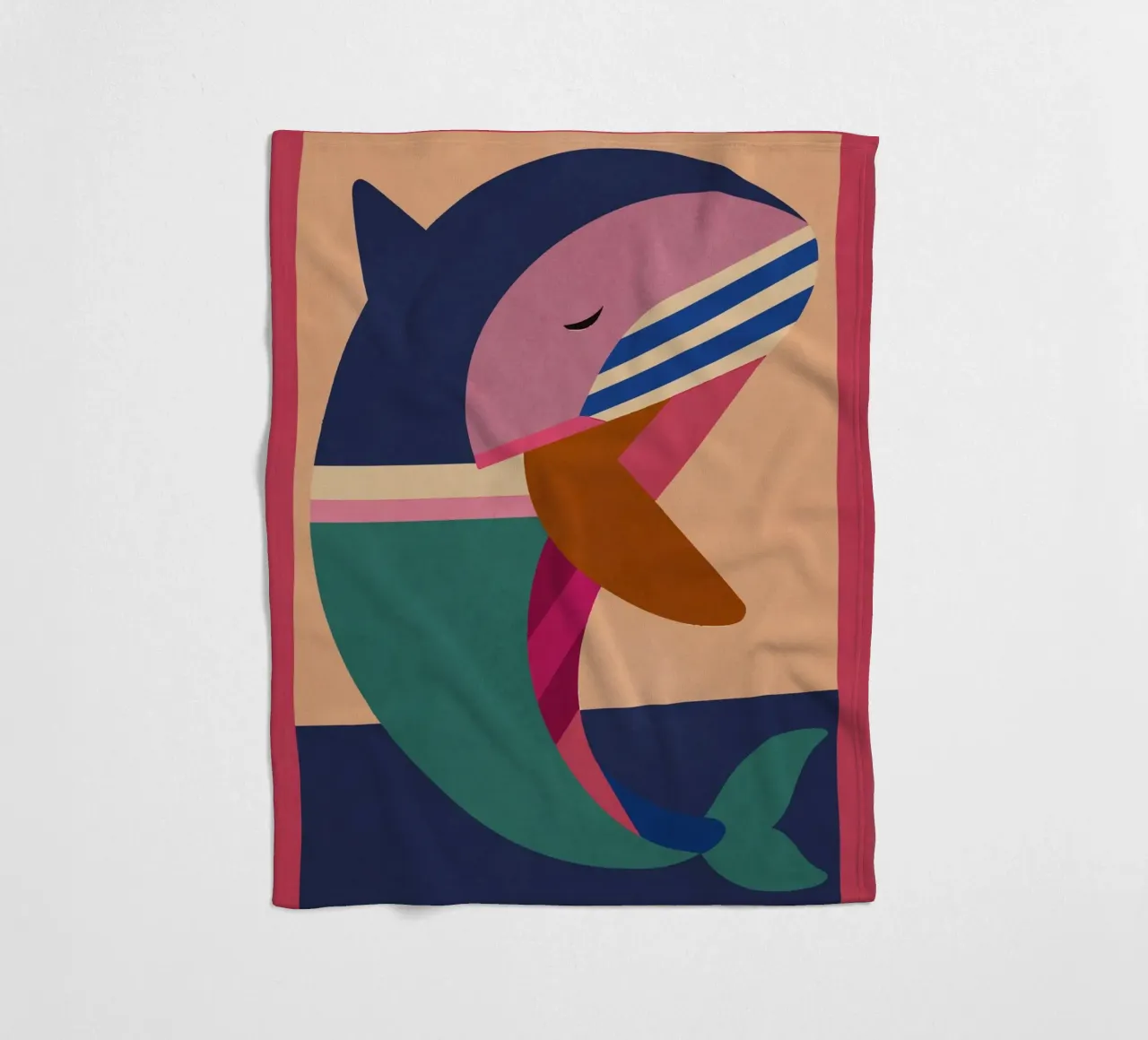 Geometrischer Delphin 2 Fleecedecke von Gaite