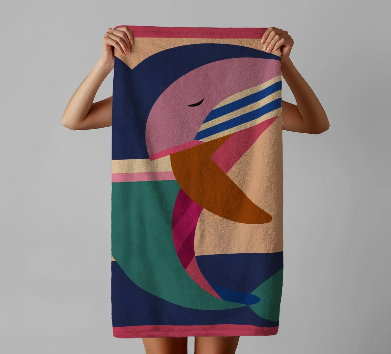 Geometrischer Delphin 2 Handtuch von Gaite
