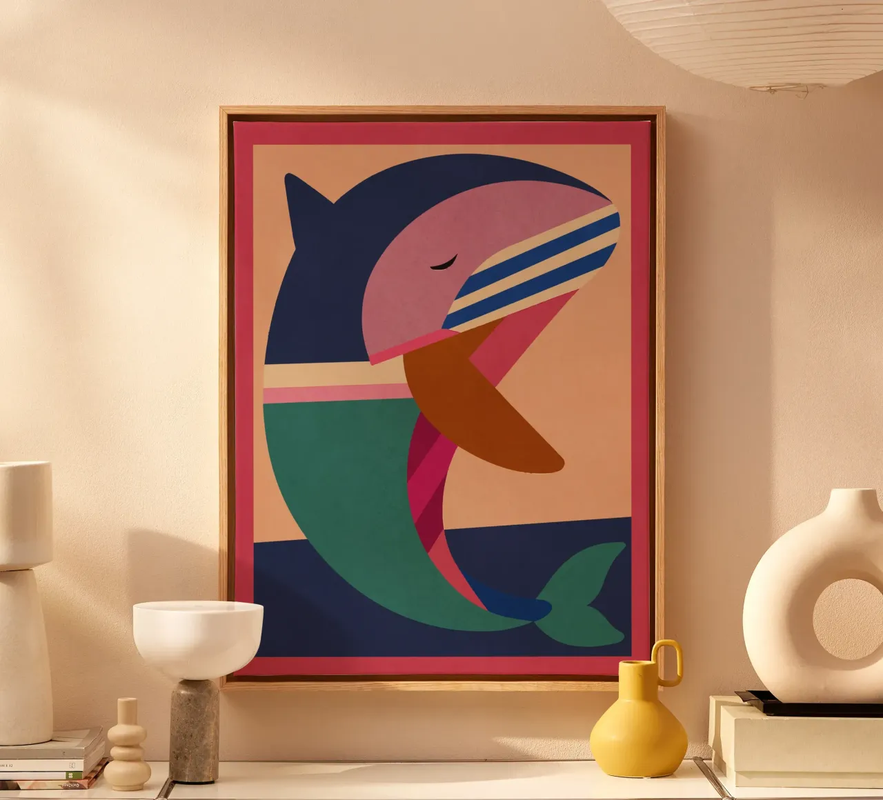 Geometrischer Delphin 2 Leinwand von Gaite