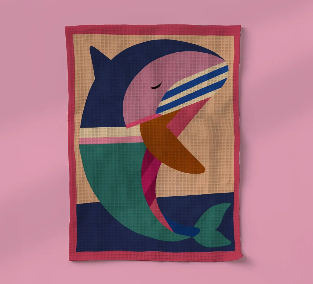 Geometrischer Delphin 2 Geschirrtuch von Gaite