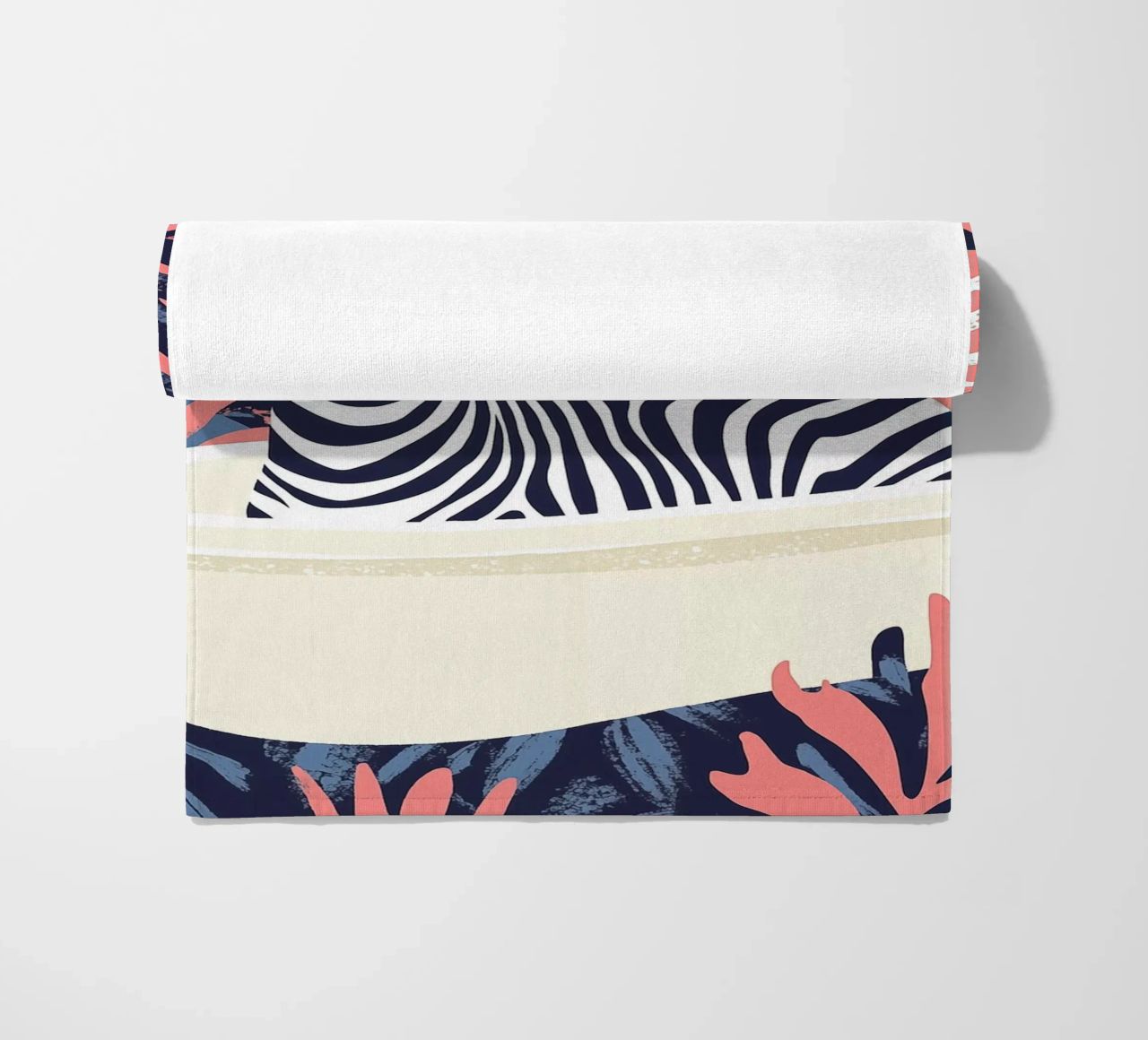 Zebra rosa boho nella vasca da bagno telo mare da Autofocus