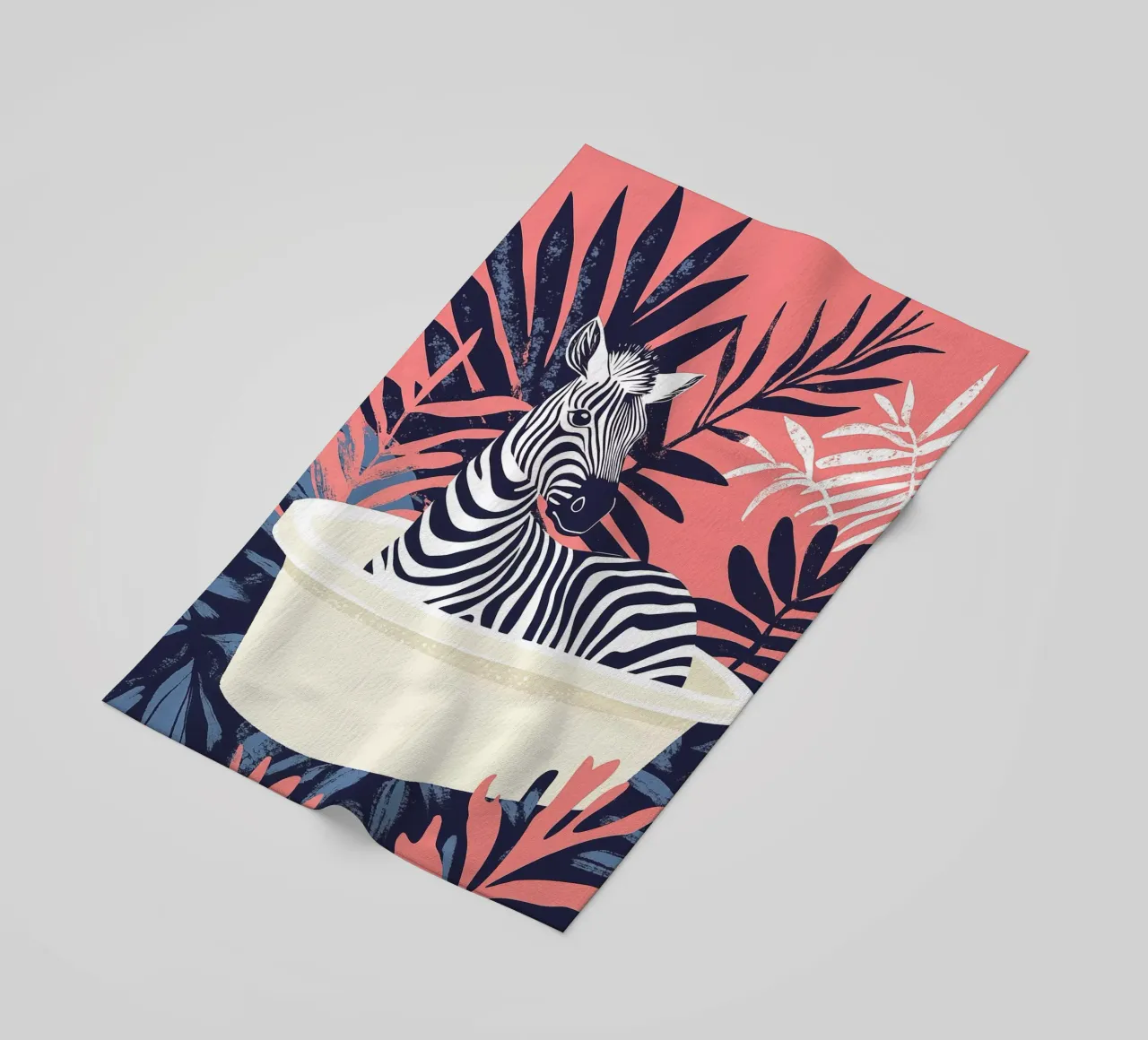 Zebra rosa boho nella vasca da bagno telo mare da Autofocus