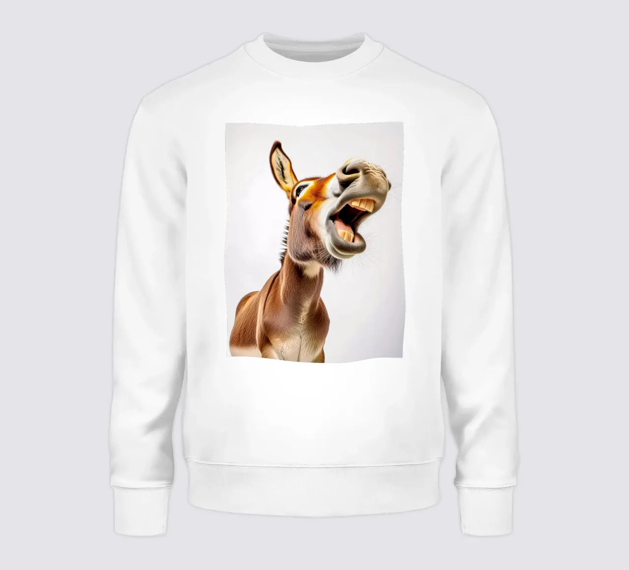 lachender Esel Sweatshirt von Juergen Wiesler