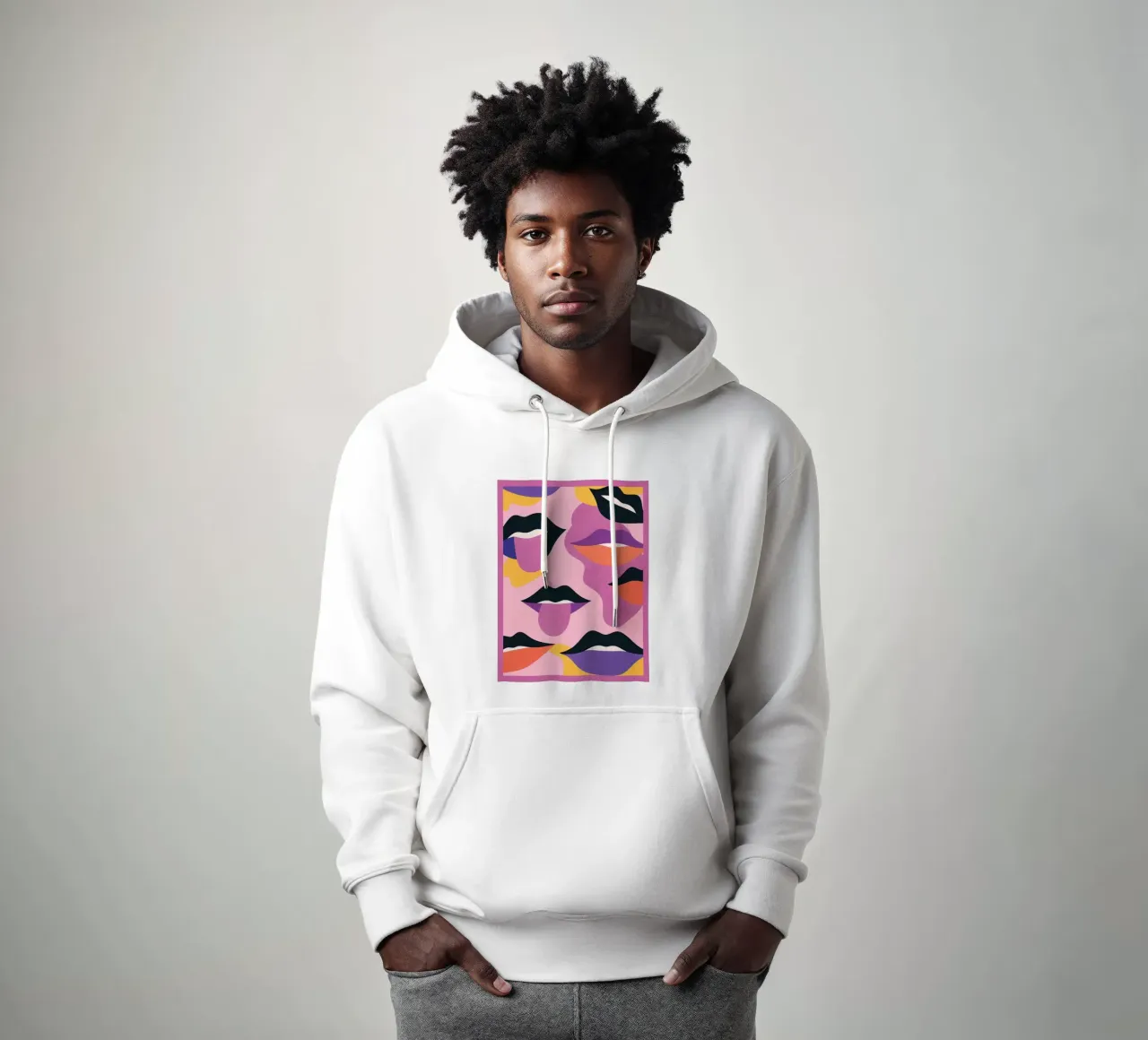 Labbra pop art felpa con cappuccio da Gaite