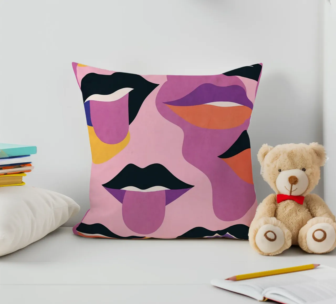 Labbra pop art cuscino da Gaite