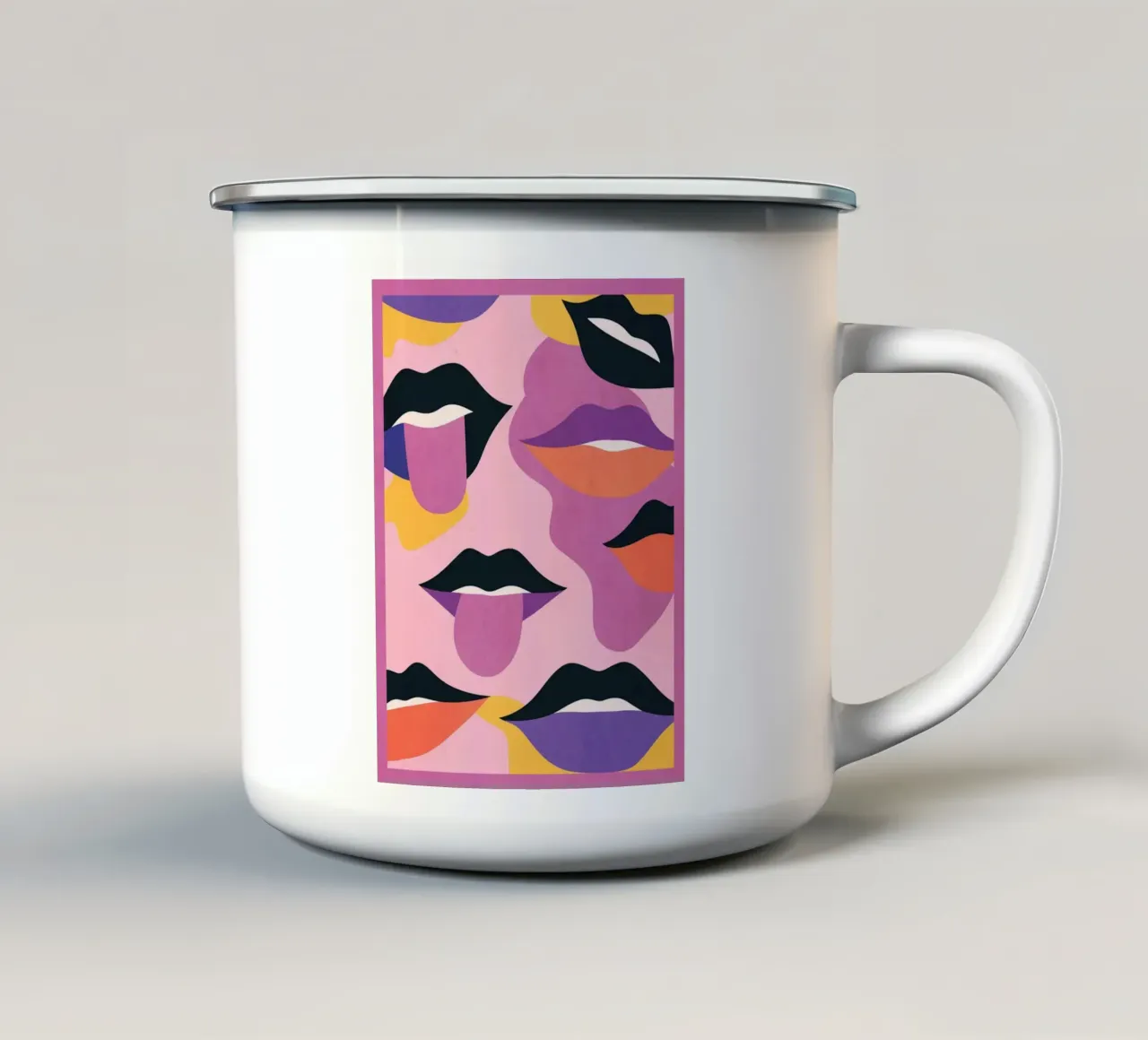 Labbra pop art tazza in smalto da Gaite