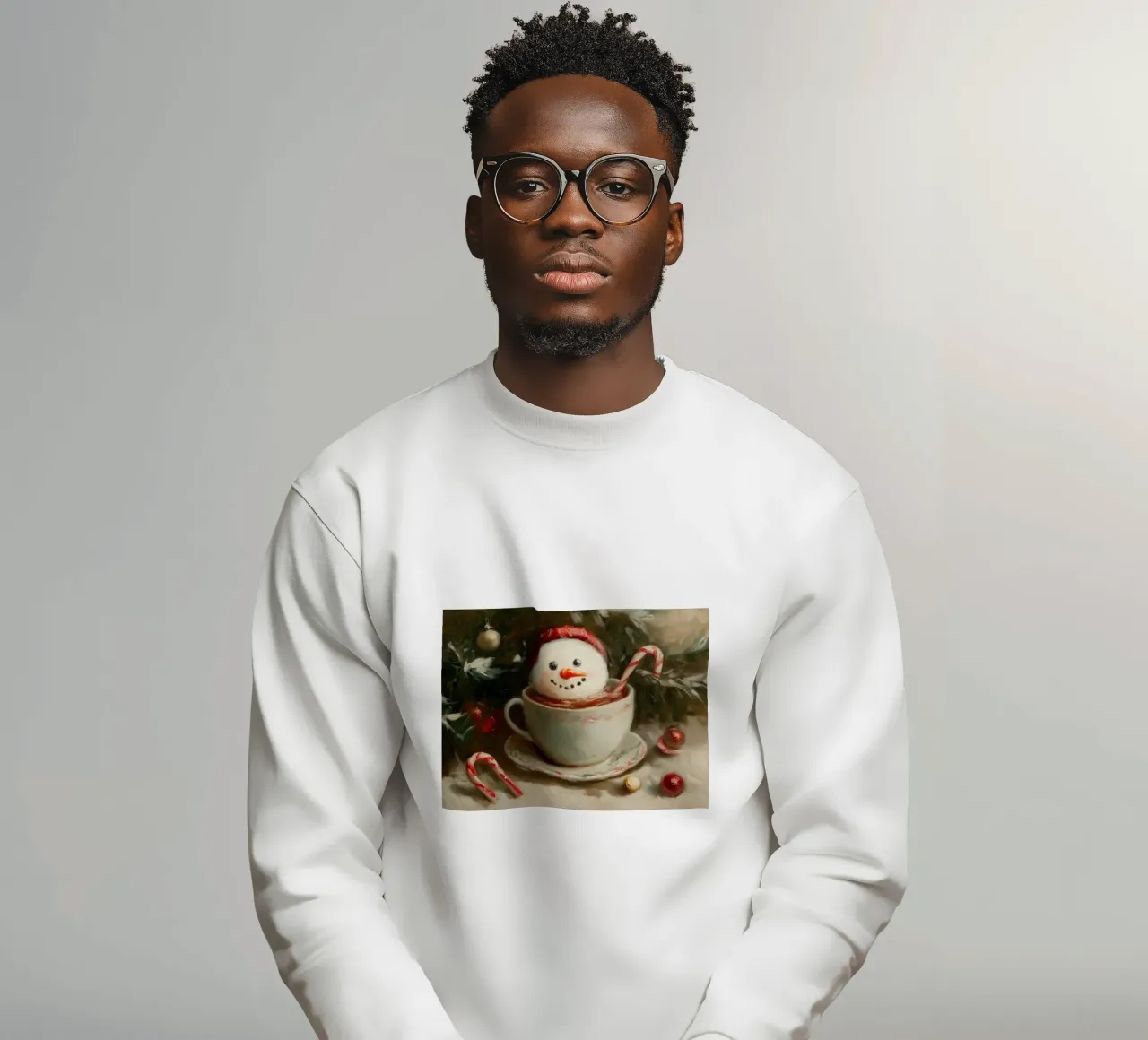 Muñeco de nieve Hot Cocoa Art Print sudadera de Cozy Vibes