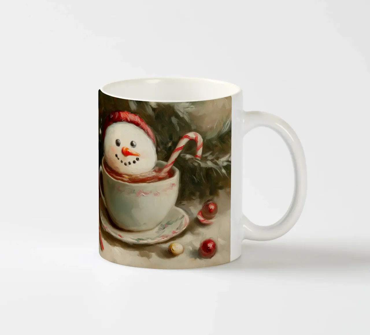 Snowman Hot Cocoa Kunstdruk keramische mok van Cozy Vibes