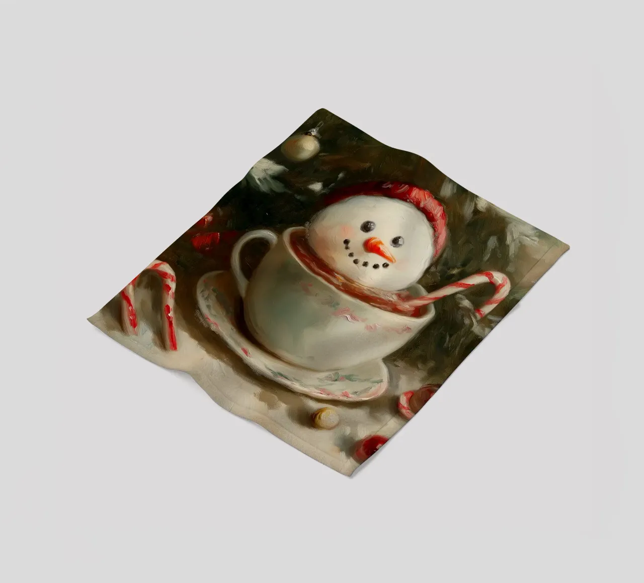 Schneemann Hot Cocoa Kunstdruck Fleecedecke von Cozy Vibes