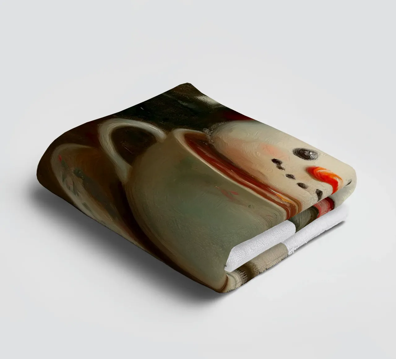 Schneemann Hot Cocoa Kunstdruck Handtuch von Cozy Vibes