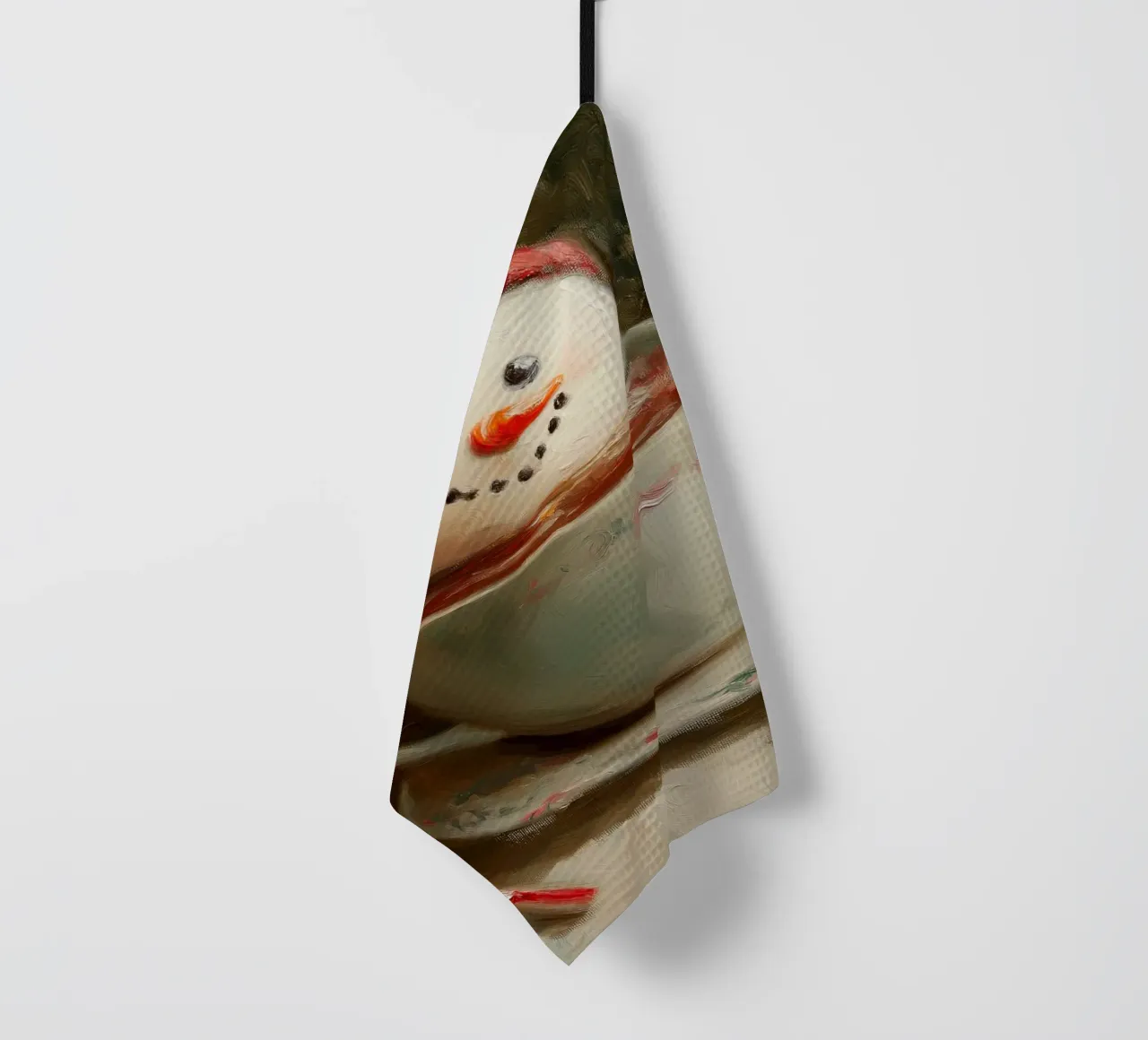Schneemann Hot Cocoa Kunstdruck Geschirrtuch von Cozy Vibes