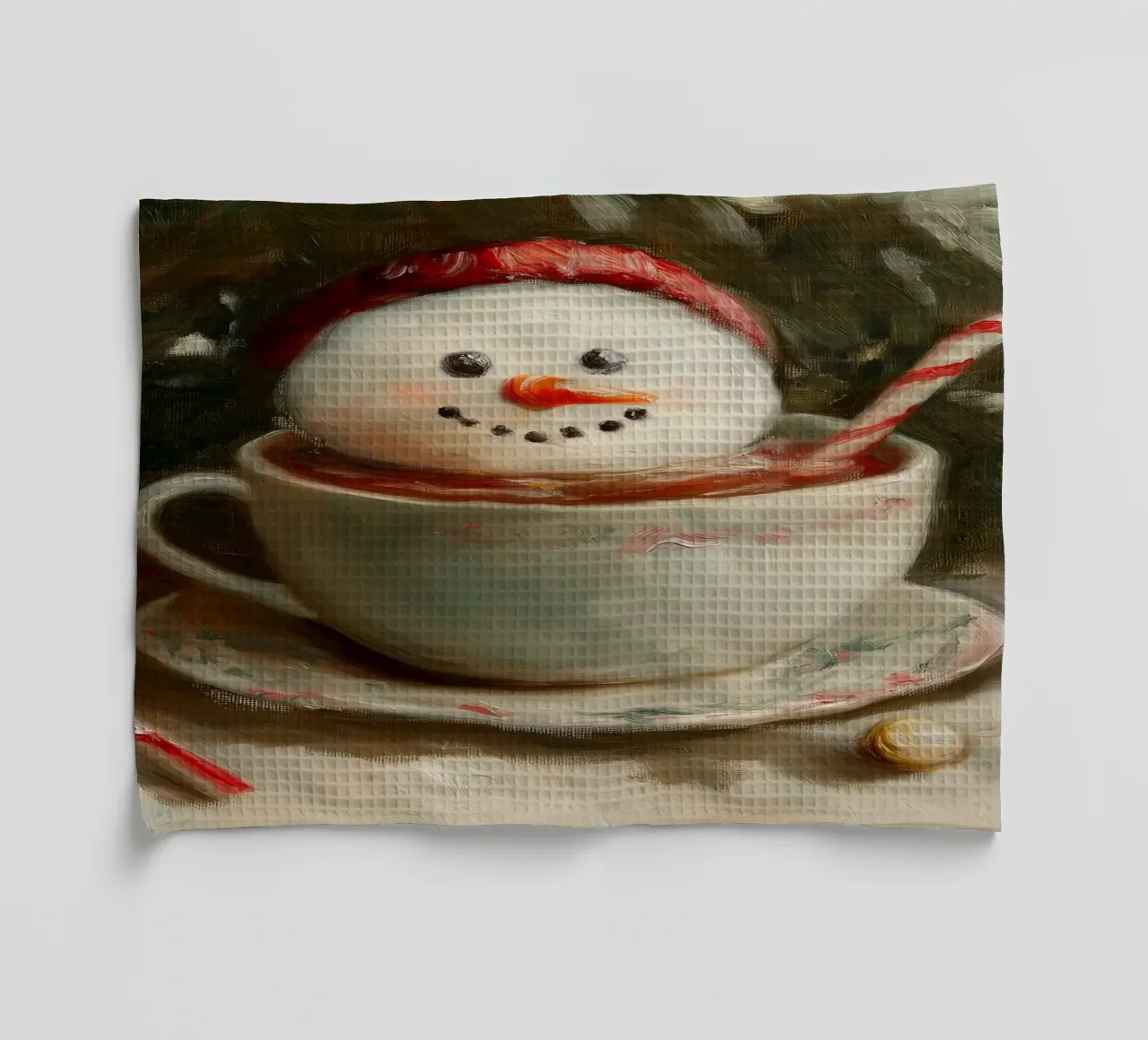 Schneemann Hot Cocoa Kunstdruck Geschirrtuch von Cozy Vibes