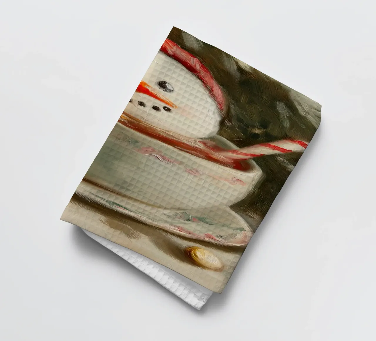 Schneemann Hot Cocoa Kunstdruck Geschirrtuch von Cozy Vibes
