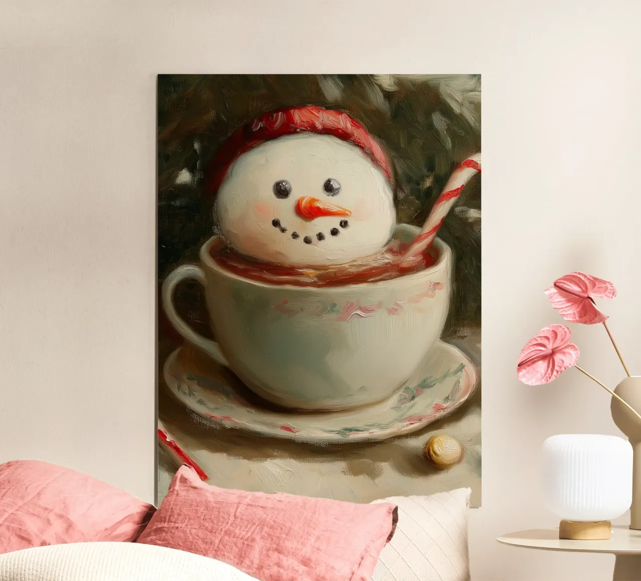 Schneemann Hot Cocoa Kunstdruck Hahnemühle von Cozy Vibes
