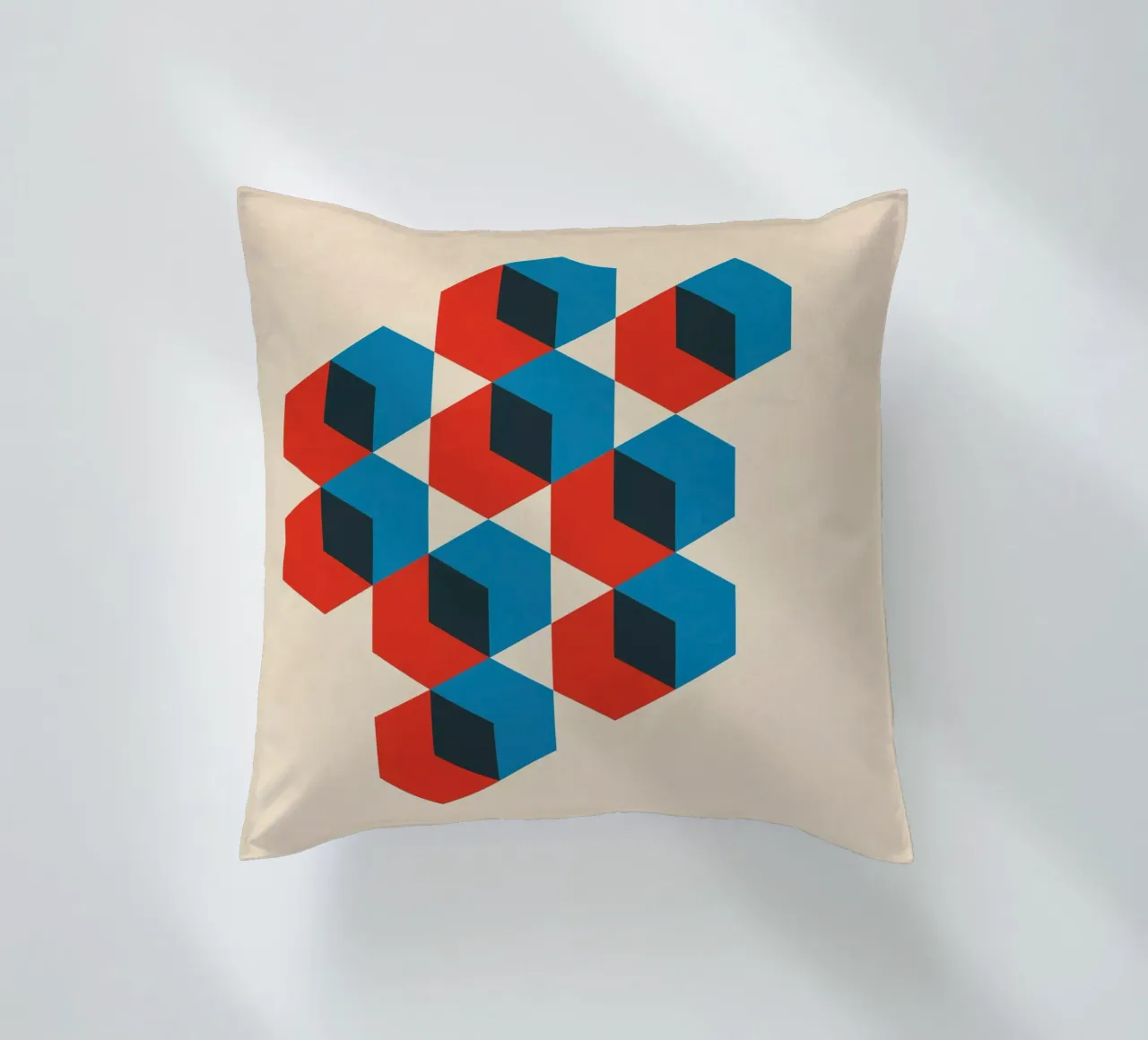 Geometric Hexagon Abstract decorative cushion by Kim Hubball Studio