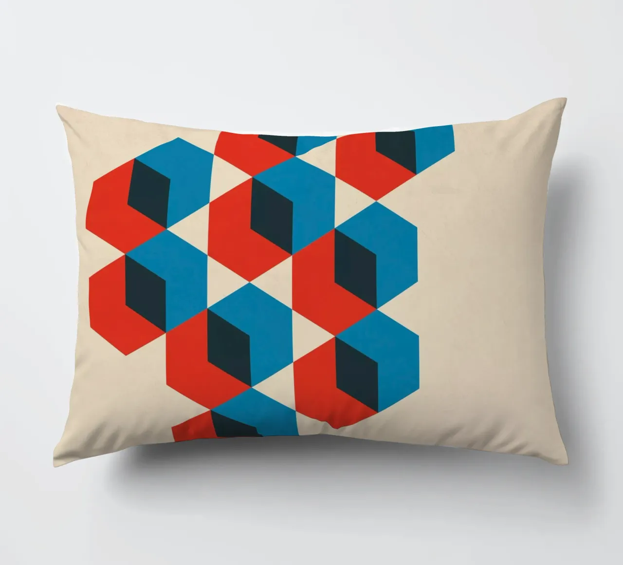 Geometric Hexagon Abstract decorative cushion by Kim Hubball Studio