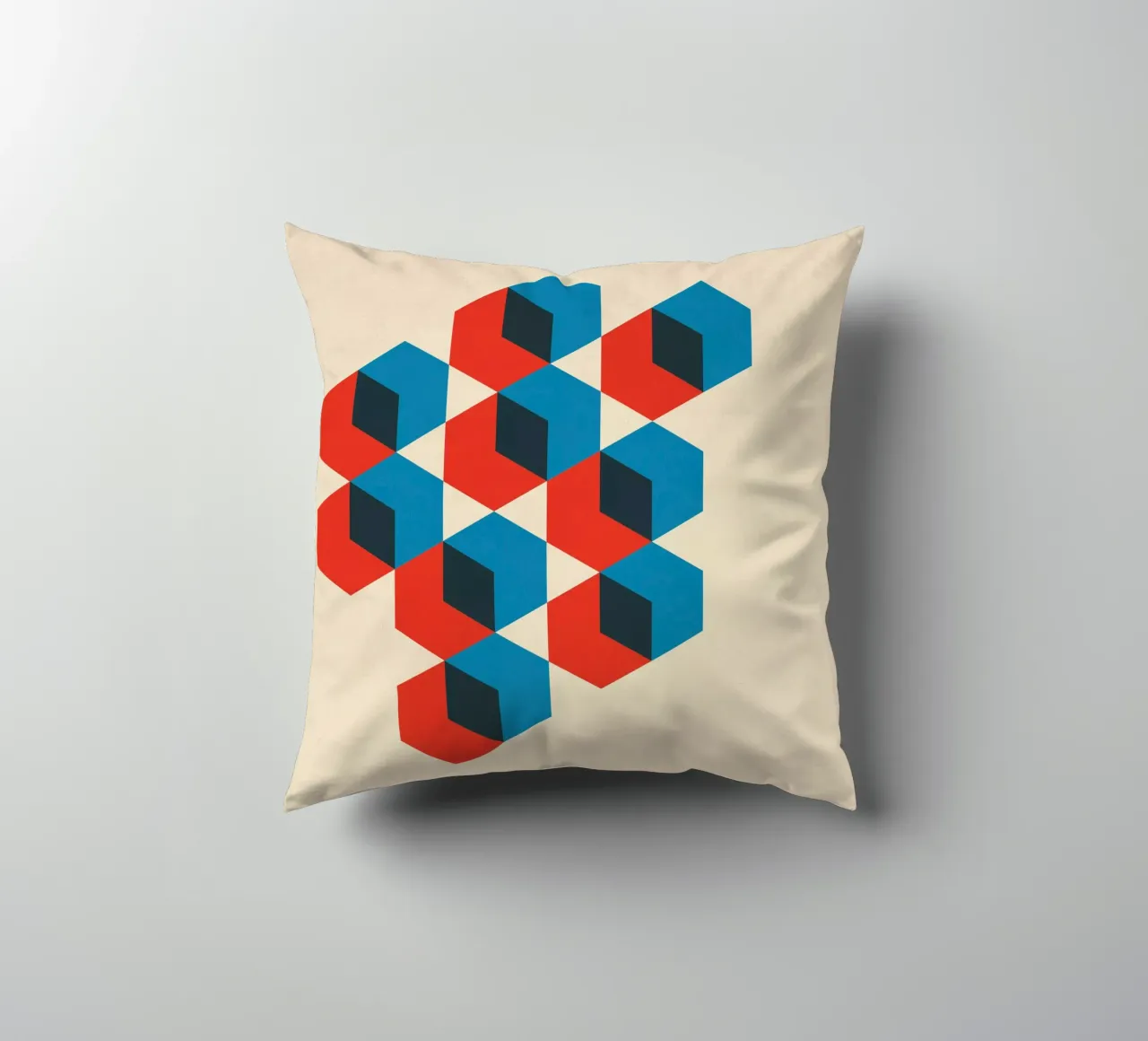 Geometric Hexagon Abstract decorative cushion by Kim Hubball Studio