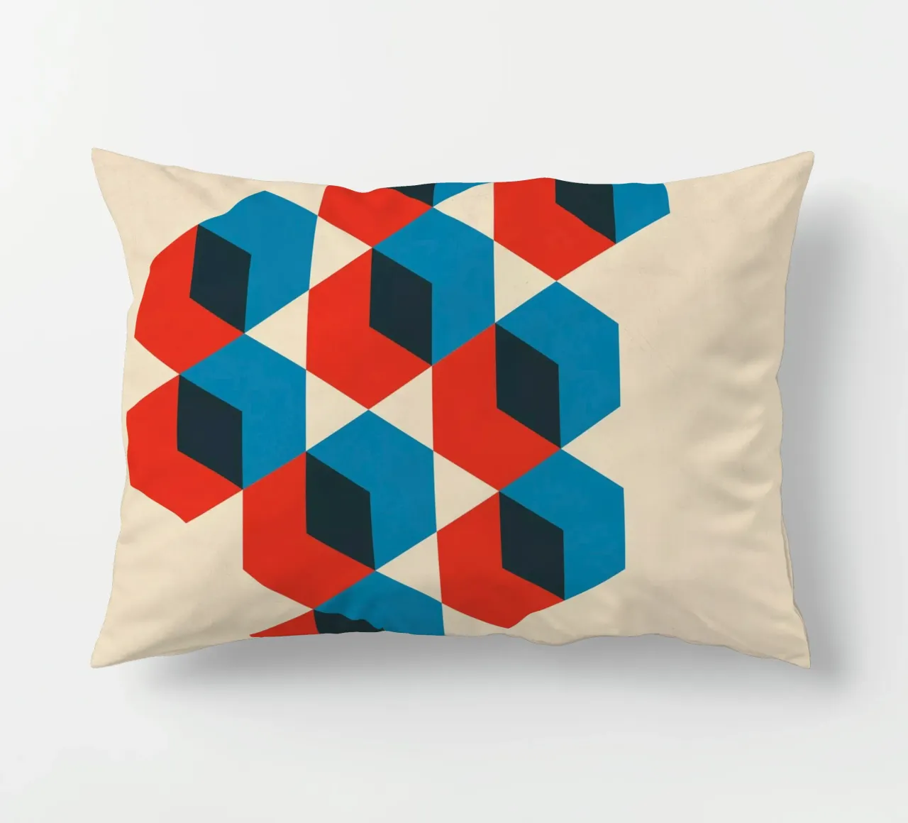 Geometric Hexagon Abstract decorative cushion by Kim Hubball Studio