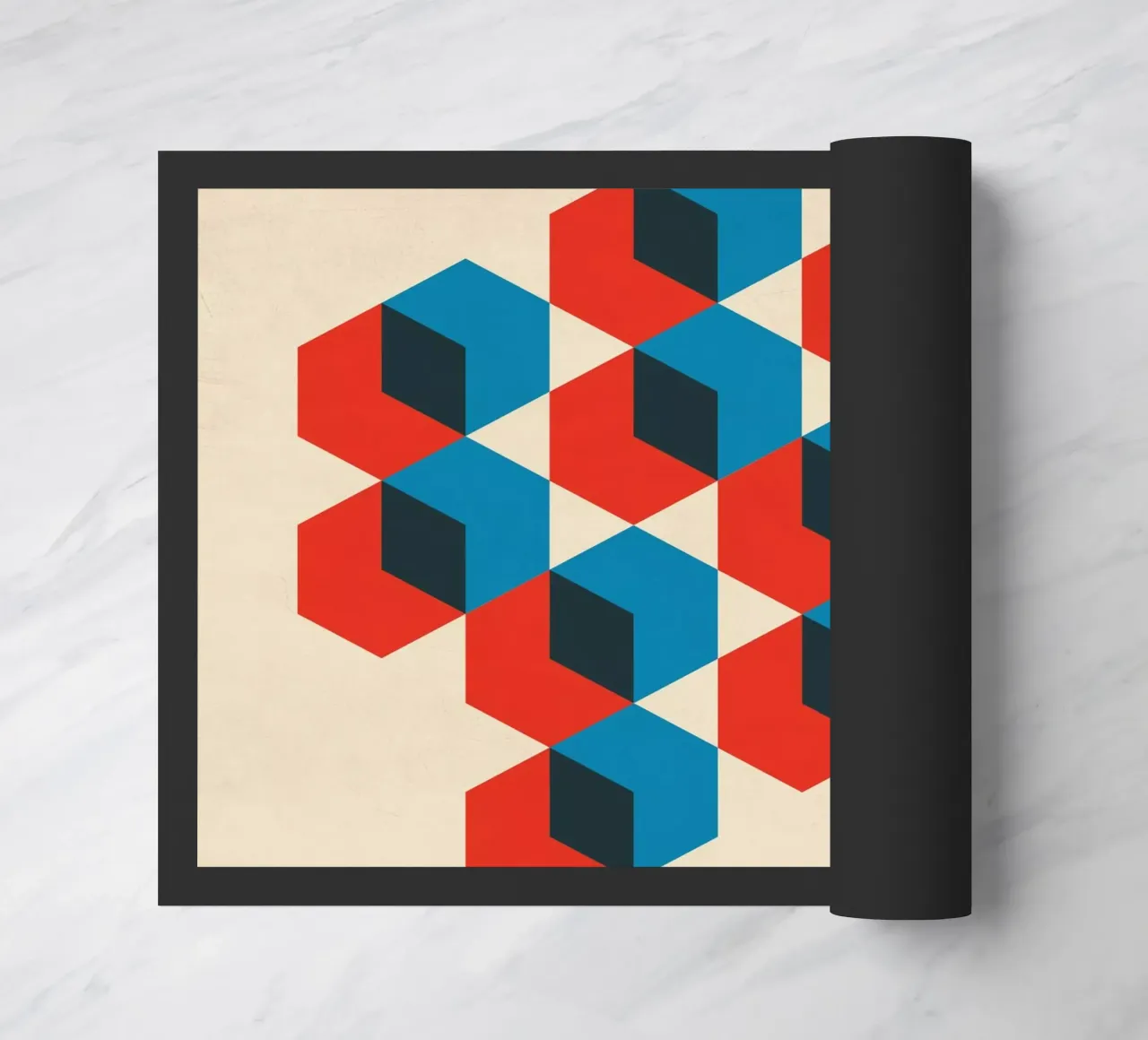 Geometric Hexagon Abstract doormat by Kim Hubball Studio