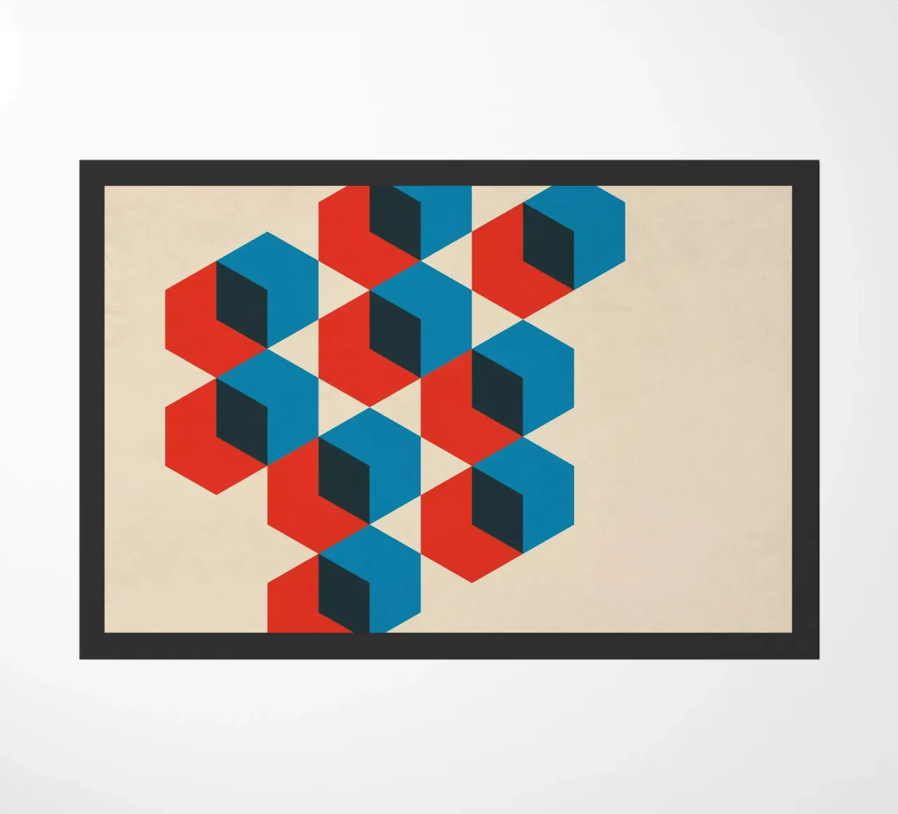 Geometric Hexagon Abstract doormat by Kim Hubball Studio