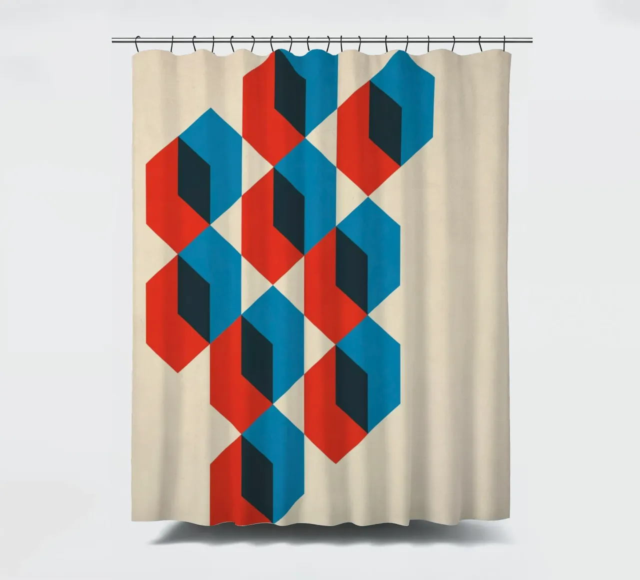 Geometrisches Sechseck Abstrakt Duschvorhang von Kim Hubball Studio