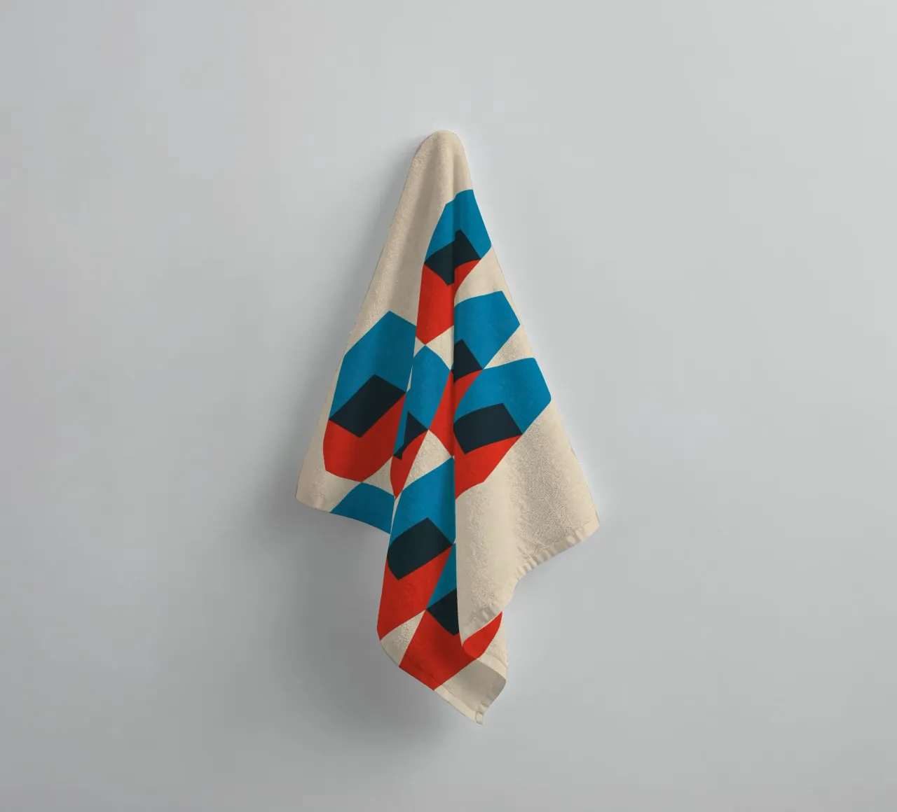Geometric Hexagon Abstract towel by Kim Hubball Studio