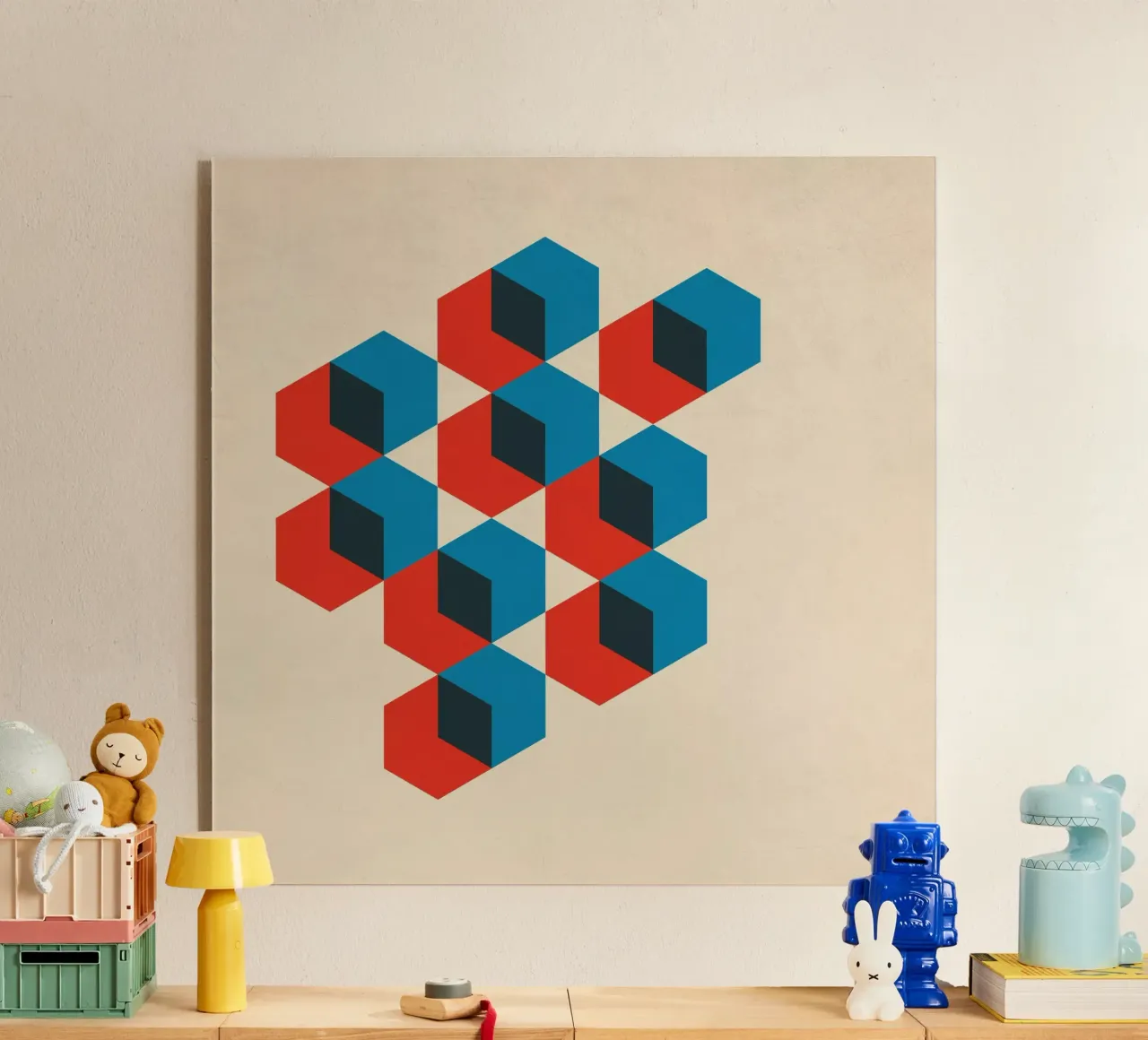 Geometric Hexagon Abstract acrylic glass by Kim Hubball Studio