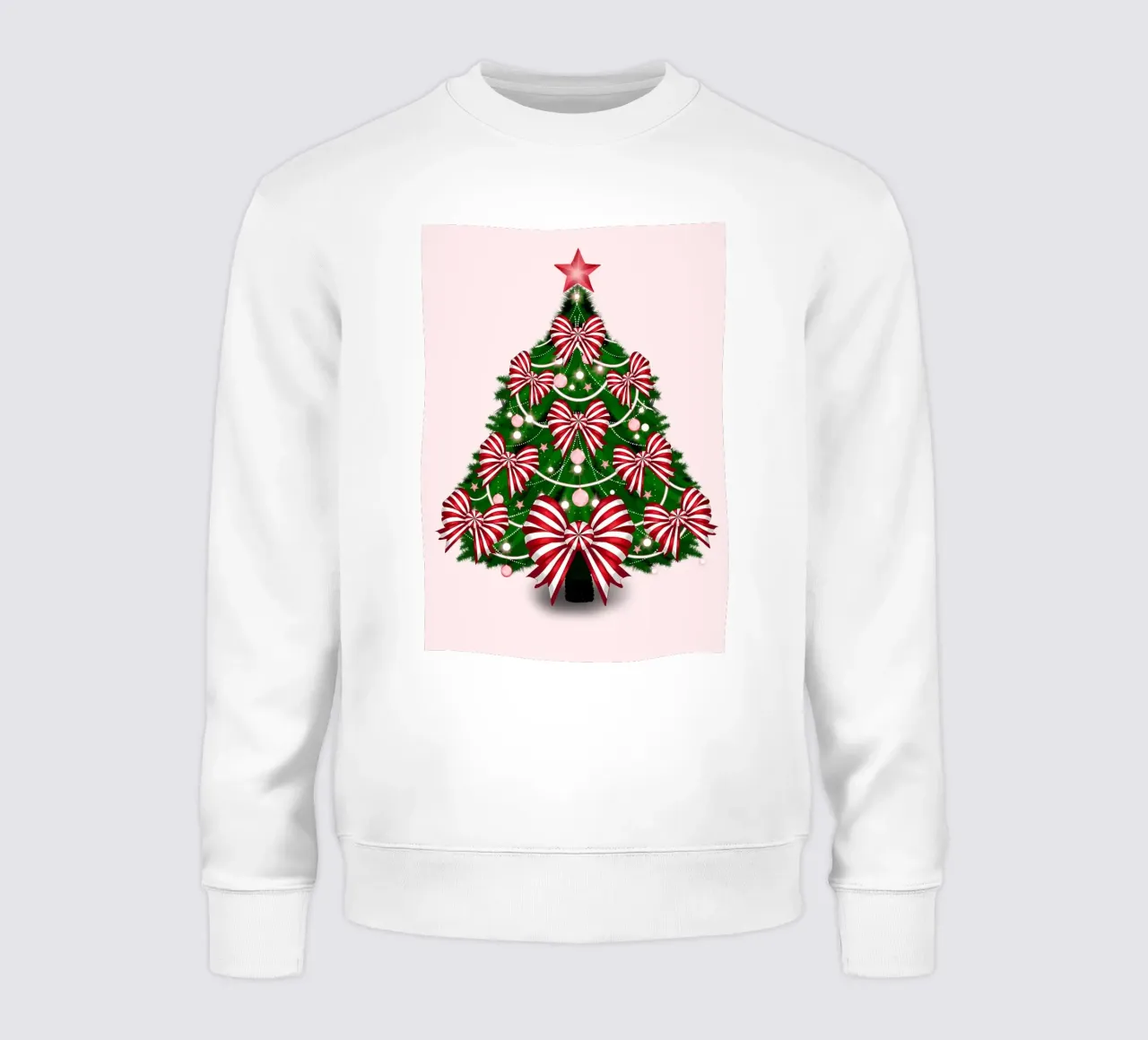 Albero di Natale con fiocchi rossi e bianchi felpa da HARU HARU