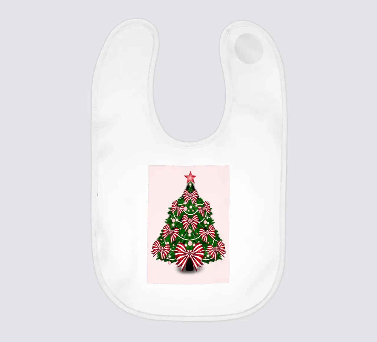 Albero di Natale con fiocchi rossi e bianchi bavaglino da HARU HARU