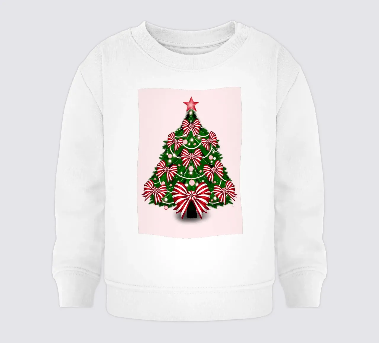 Albero di Natale con fiocchi rossi e bianchi felpa neonato da HARU HARU