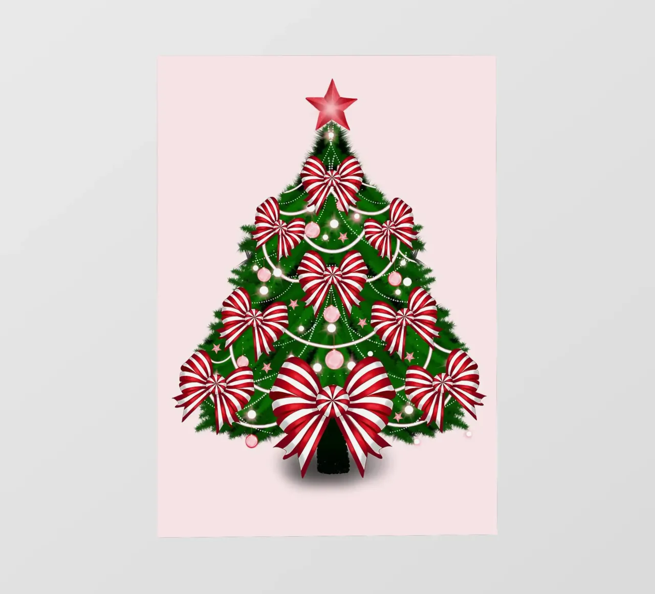 Albero di Natale con fiocchi rossi e bianchi telo in pvc da HARU HARU