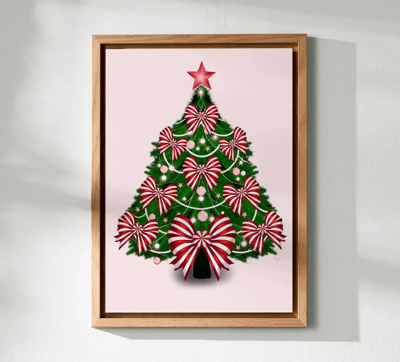 Albero di Natale con fiocchi rossi e bianchi alluminio dibond da HARU HARU