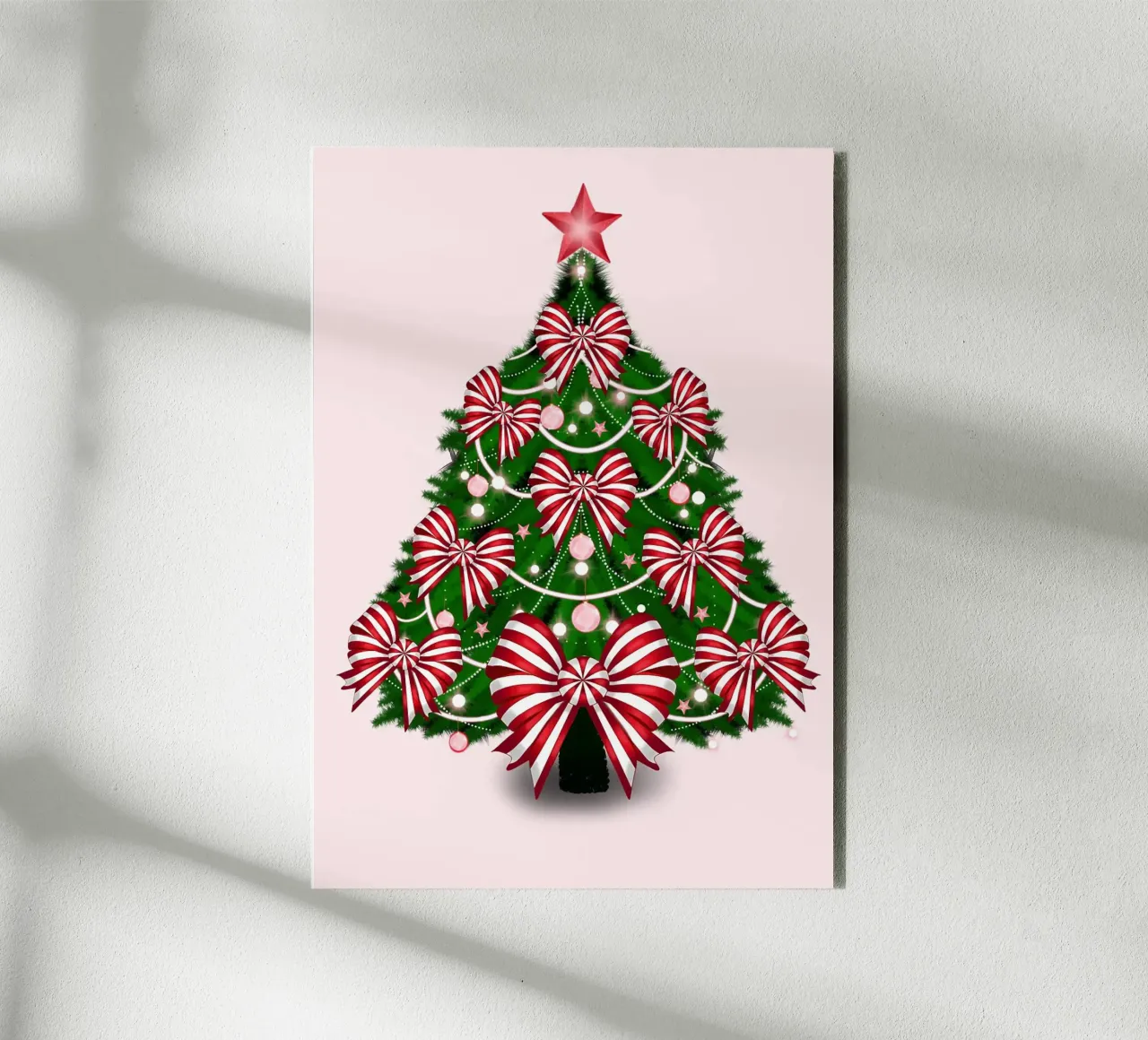 Albero di Natale con fiocchi rossi e bianchi alluminio dibond da HARU HARU