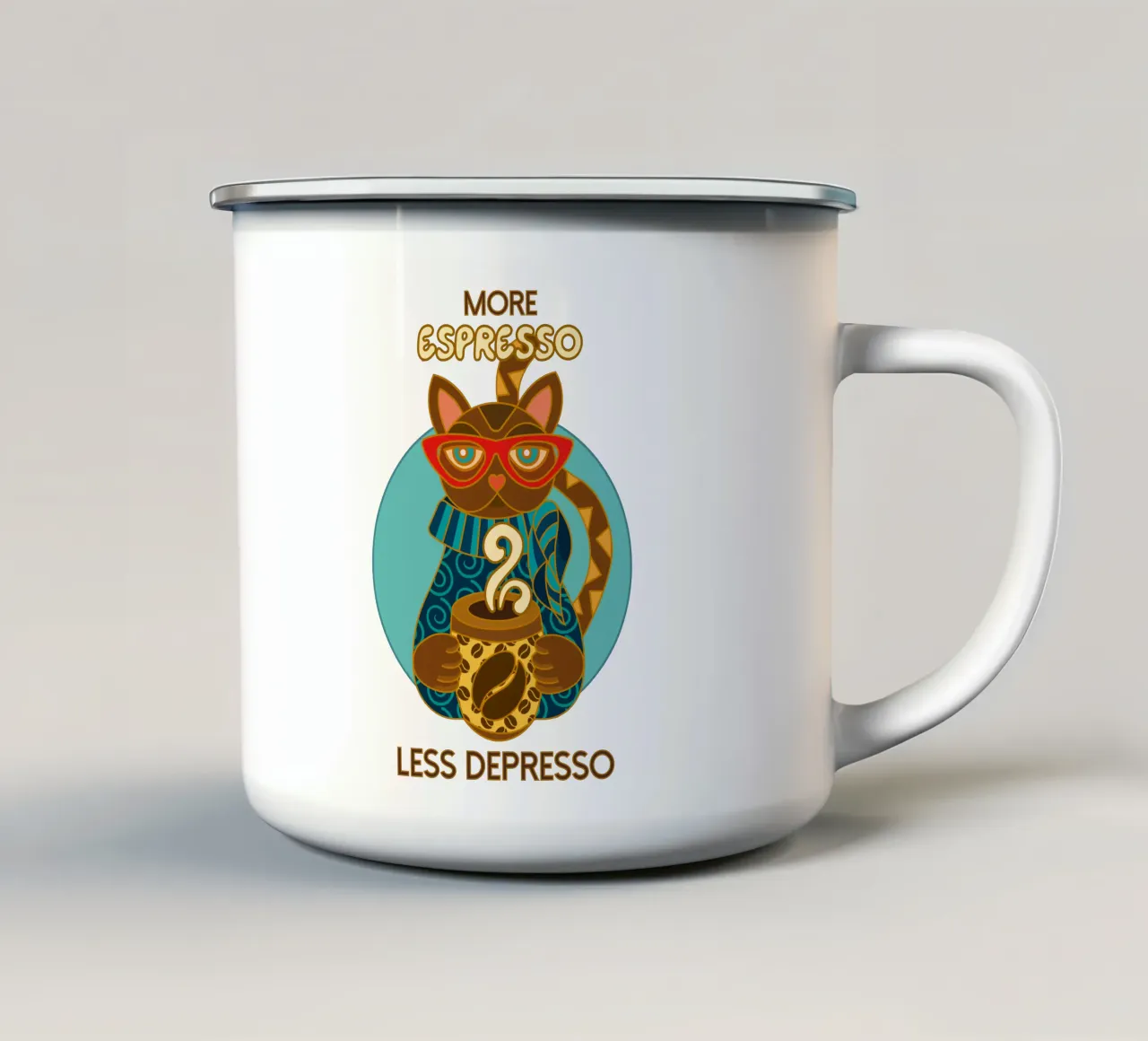 More Espresso Emaille Tasse von Ana Paniagua Design