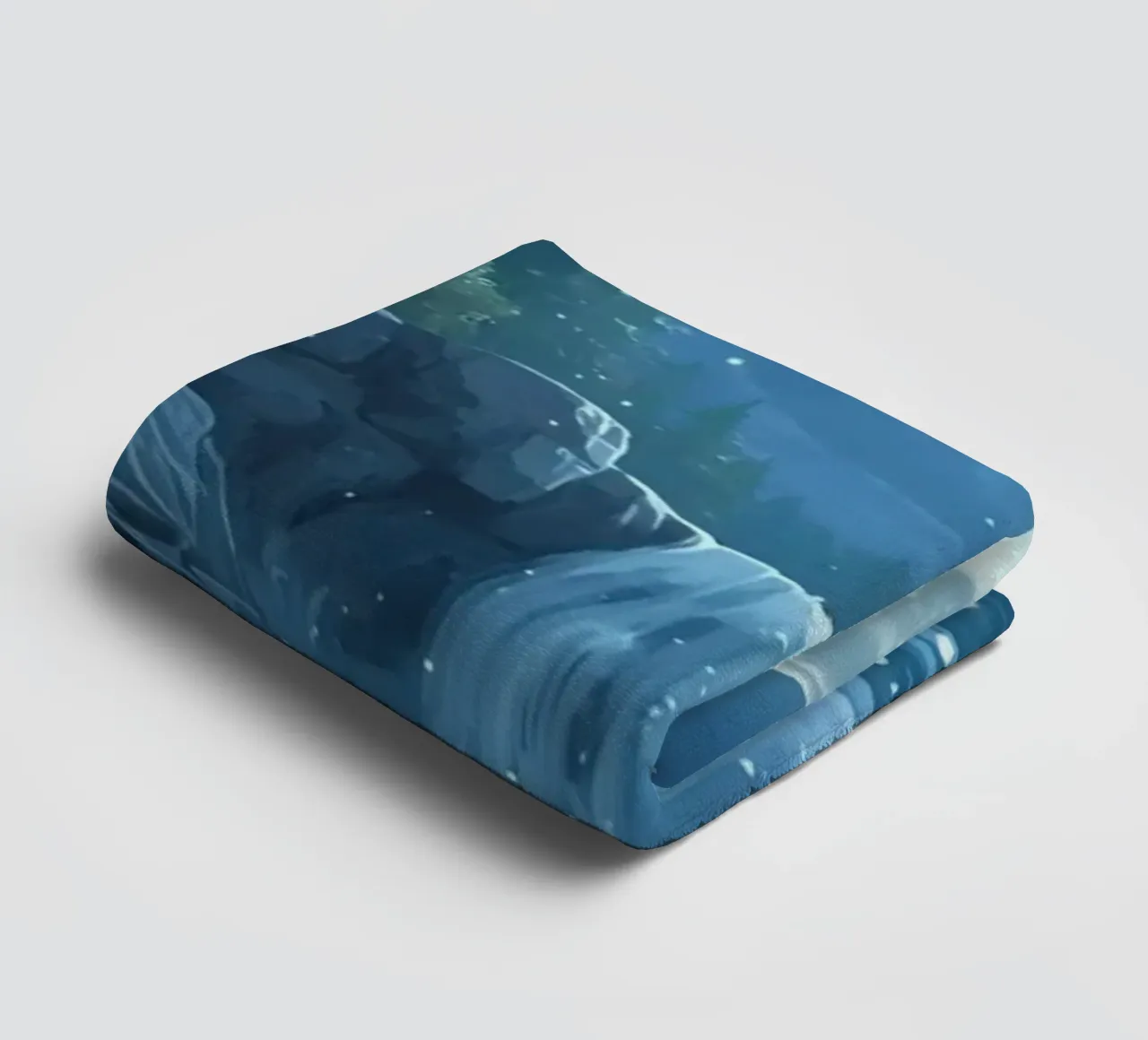 Nighttime Waterfall and Moonlit Pool towel by DesignDoodle