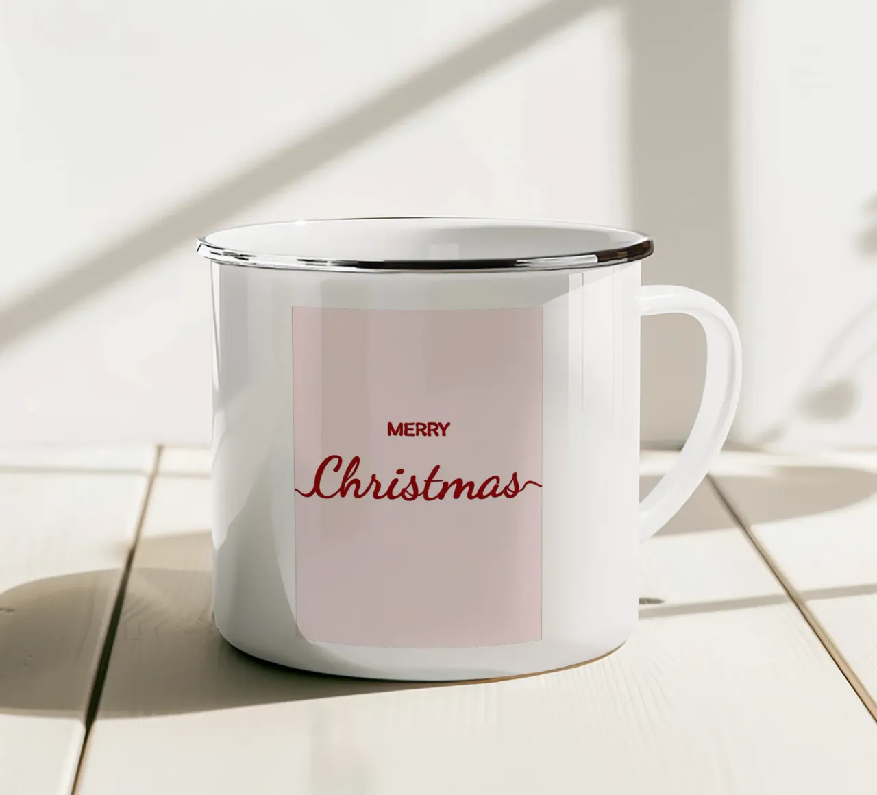 Vrolijk kerstfeest Minimal art emaille mok van HARU HARU