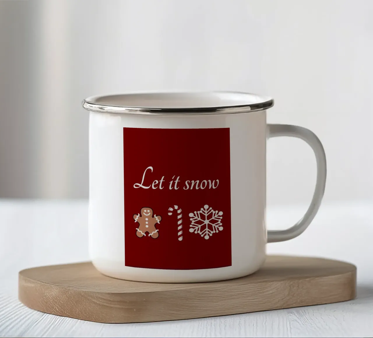 Natale innevato tazza in smalto da HARU HARU