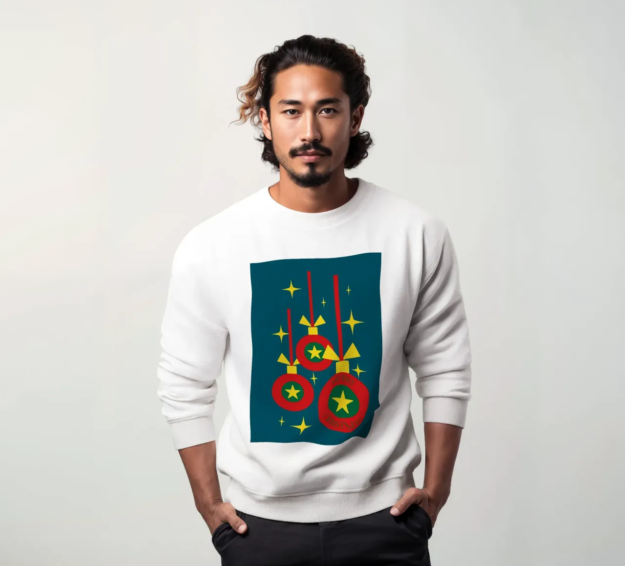 Adornos de Feliz Navidad sudadera de HARU HARU