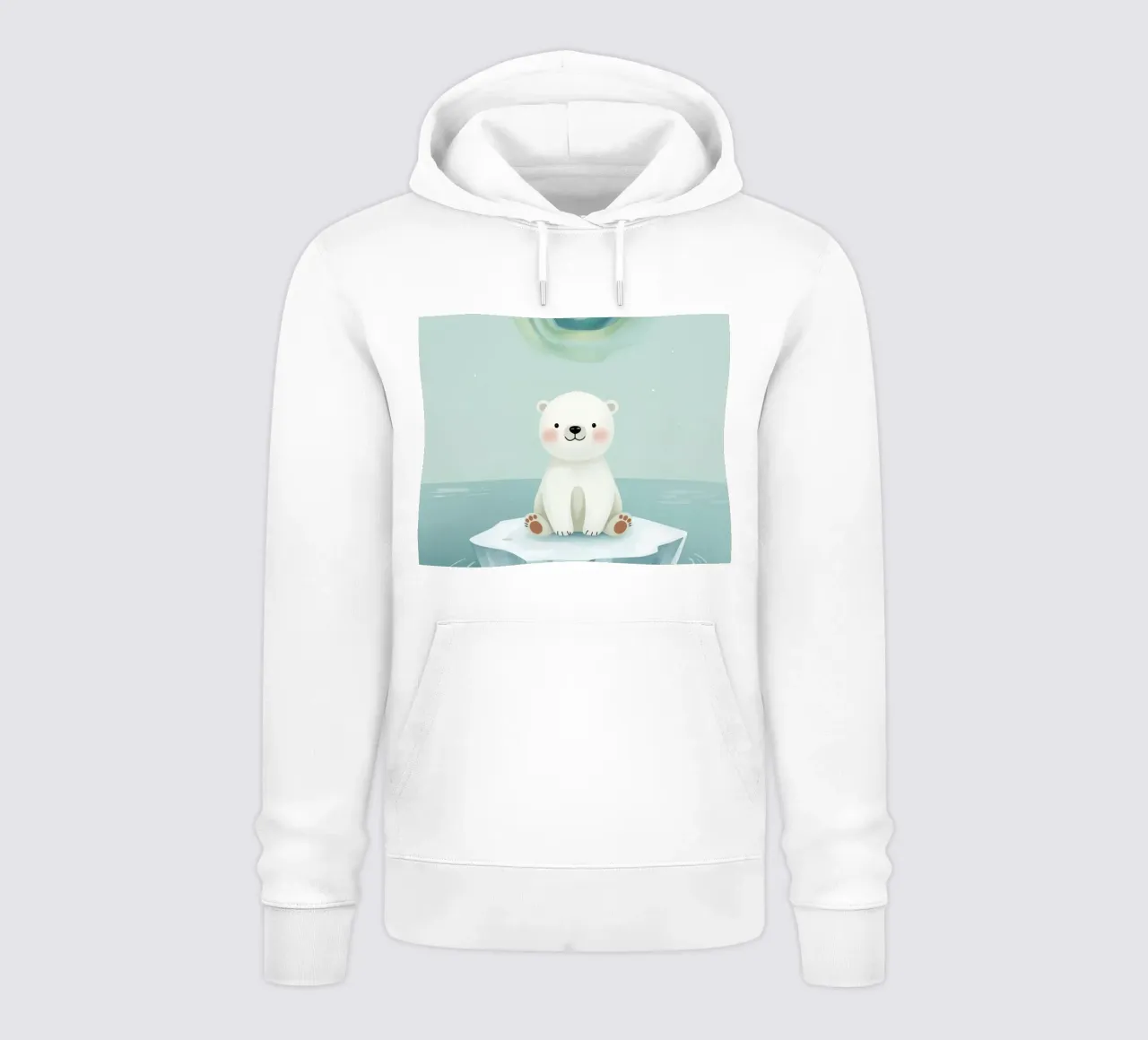 Piccolo orso polare su una banchisa con l'aurora boreale felpa con cappuccio da DesignDoodle