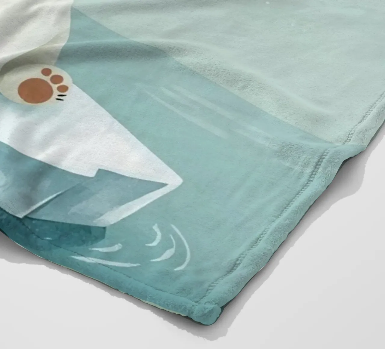 Piccolo orso polare su una banchisa con l'aurora boreale coperta in pile da DesignDoodle