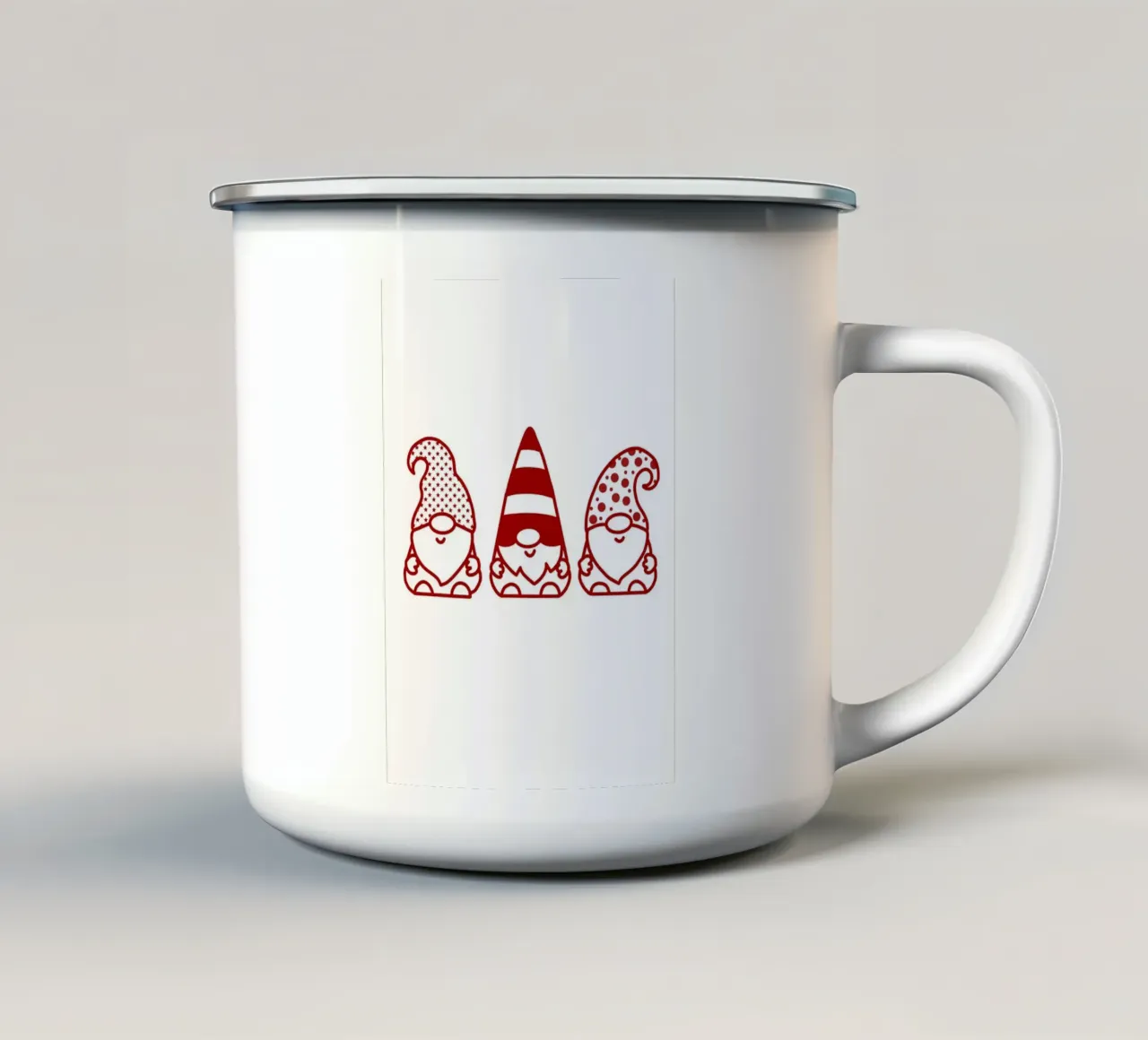 Tre gnomi rossi tazza in smalto da HARU HARU