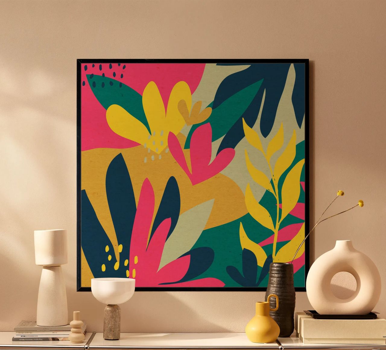 Dschungel Blumen Poster von Kim Hubball Studio