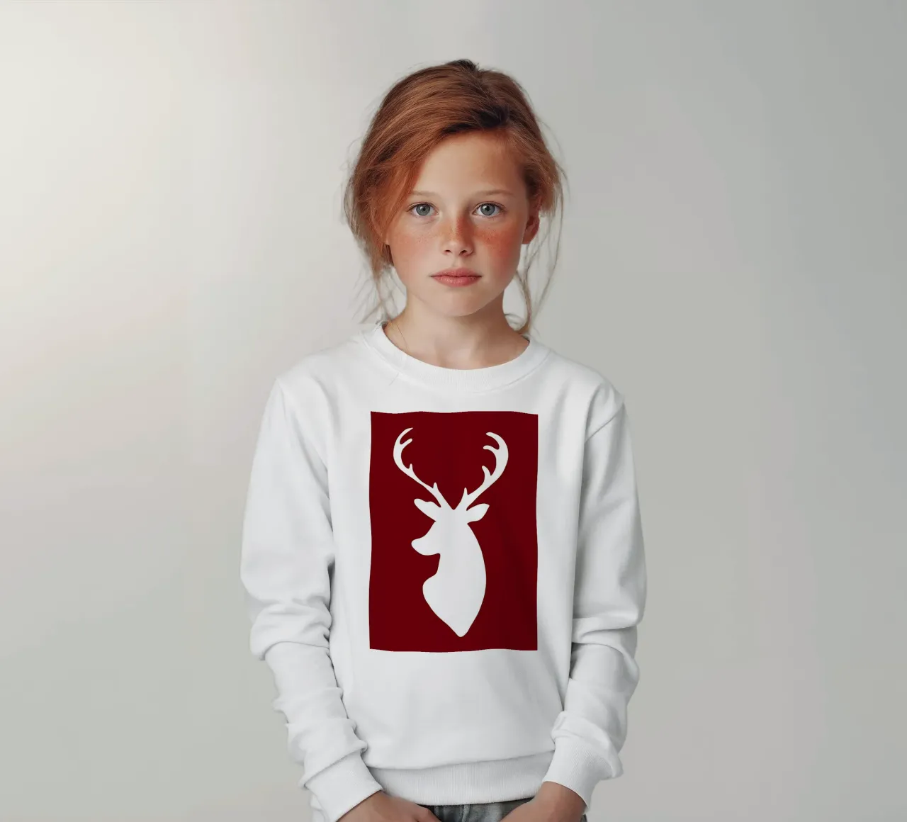 Sagoma di cervo bianco felpa bambino da HARU HARU