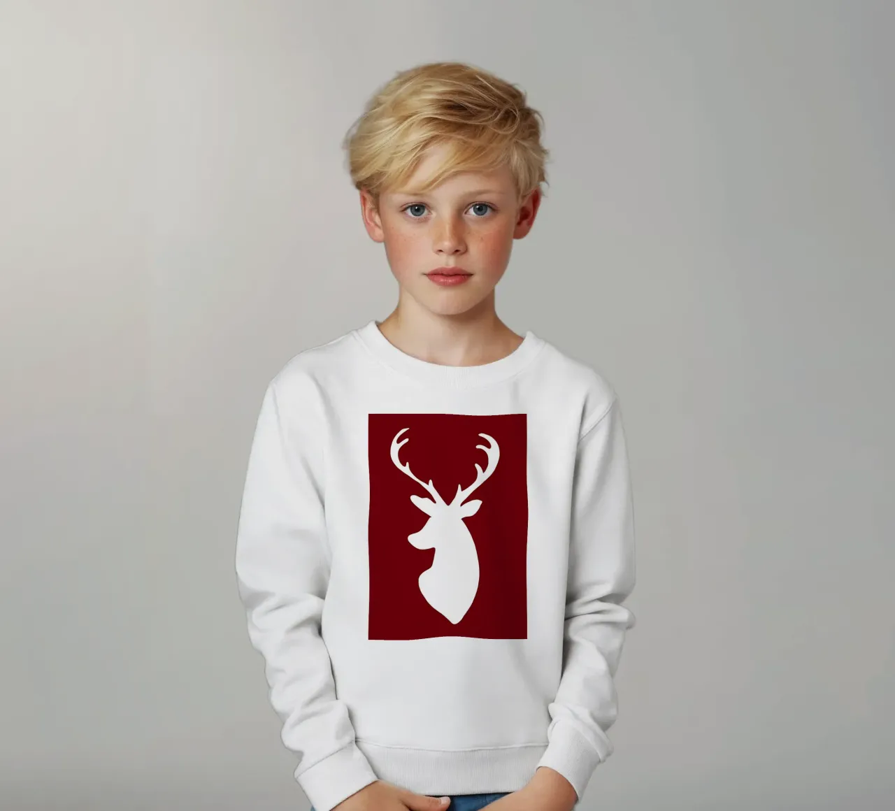 Sagoma di cervo bianco felpa bambino da HARU HARU