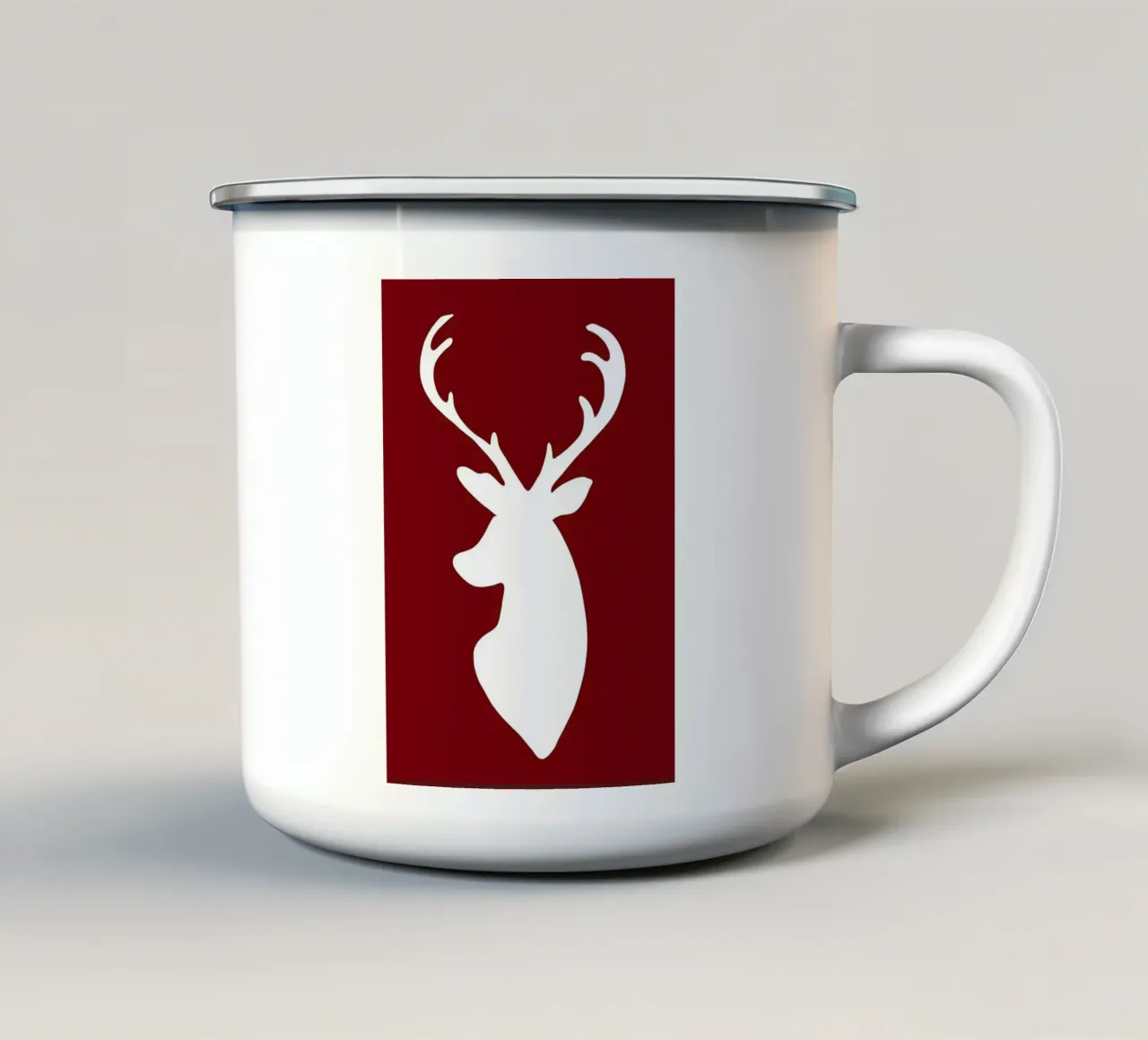 Sagoma di cervo bianco tazza in smalto da HARU HARU