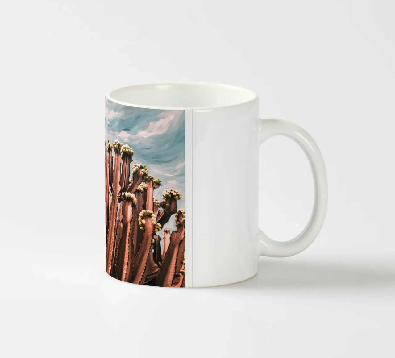 Cactus rosa tazza in ceramica da Jana Leonenkov Art