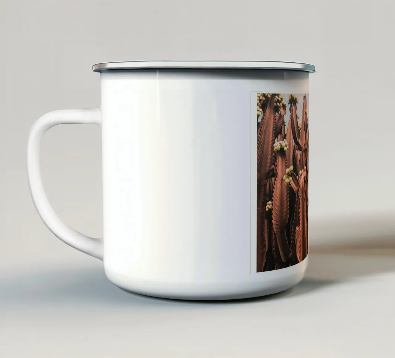 Cactus rosa tazza in smalto da Jana Leonenkov Art