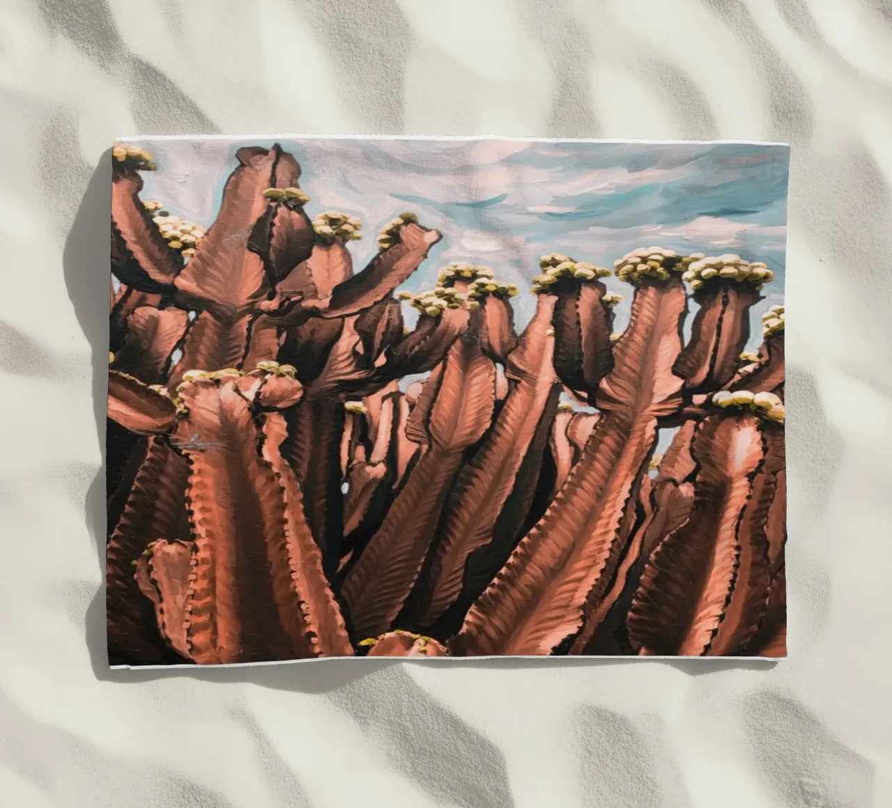 Cactus rosa telo mare da Jana Leonenkov Art