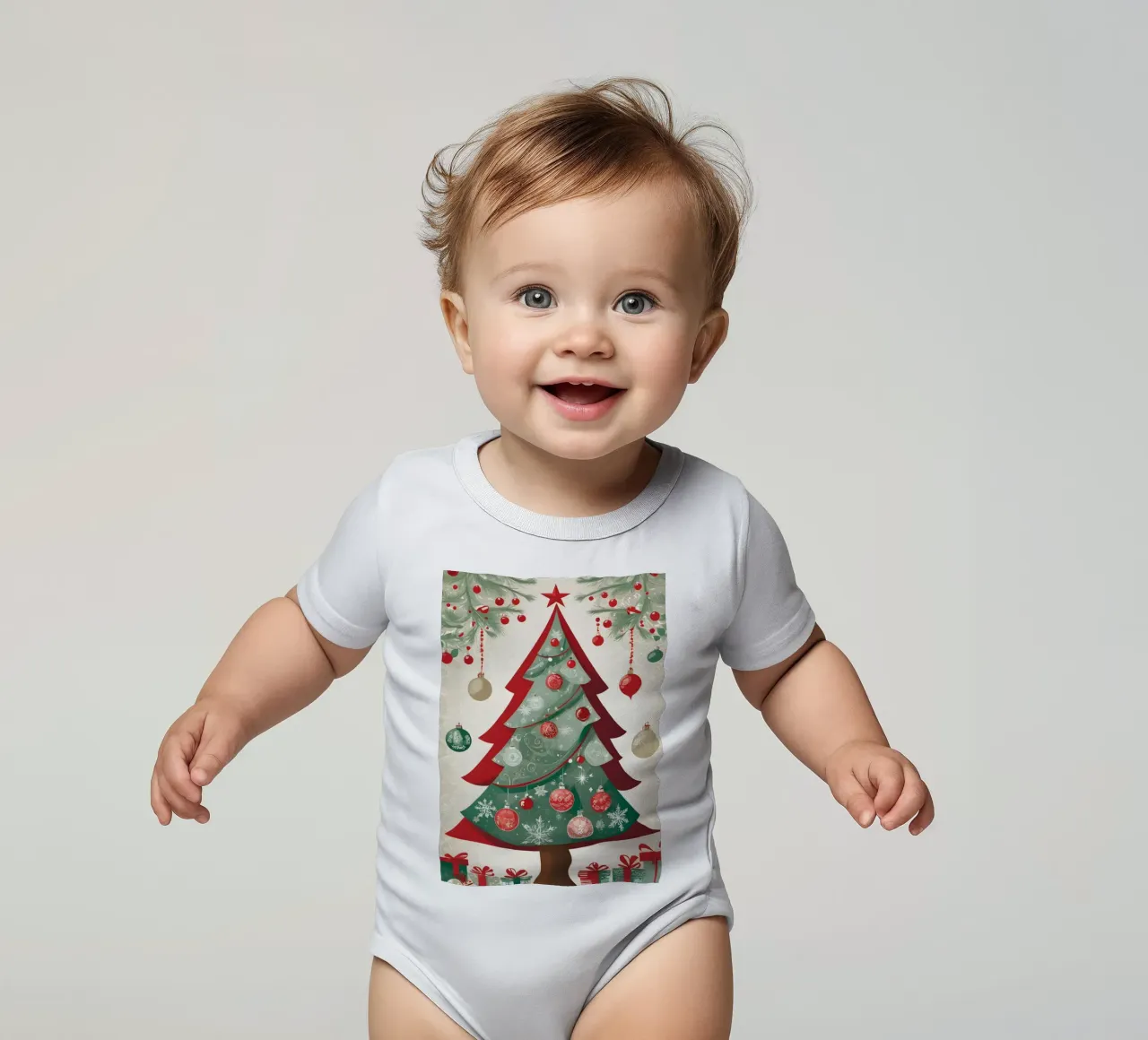 Albero di Natale body neonato maniche corte da Twinkle & Thread