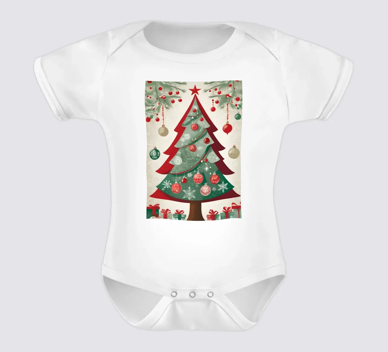 Albero di Natale body neonato maniche corte da Twinkle & Thread